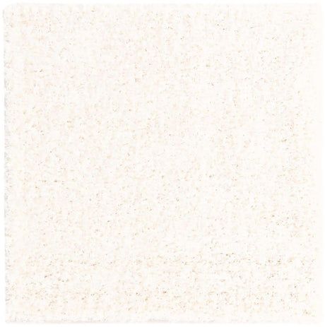 Snow White 3' 1 x 3' 1 Solid Shag Square Area Rug Thick Soft Touch Fluffy & Plush Shaggy Pile