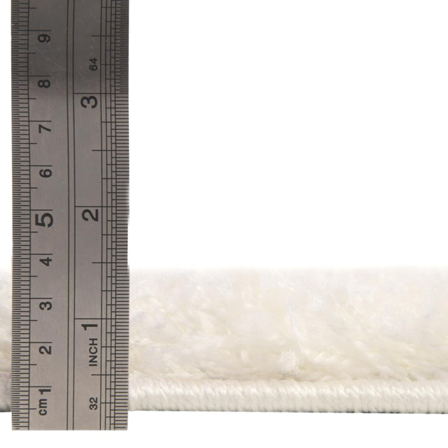 Snow White 6' 1 x 6' 1 Solid Shag Octagon Area Rug Thick Soft Touch Fluffy & Plush Shaggy Pile