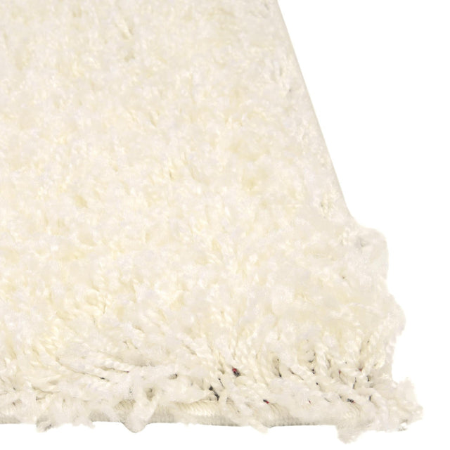 Snow White 6' 1 x 6' 1 Solid Shag Octagon Area Rug Thick Soft Touch Fluffy & Plush Shaggy Pile