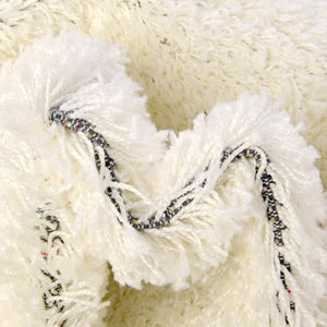 Snow White 7' 10 x 7' 10 Solid Shag Octagon Area Rug Thick Soft Touch Fluffy & Plush Shaggy Pile