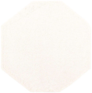 Snow White 7' 10 x 7' 10 Solid Shag Octagon Area Rug Thick Soft Touch Fluffy & Plush Shaggy Pile