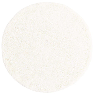 Snow White 4' 1 x 4' 1 Solid Shag Round Area Rug Thick Soft Touch Fluffy & Plush Shaggy Pile