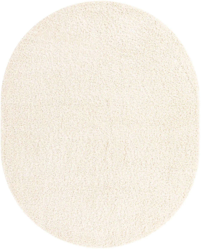 Snow White 7' 10 x 10' Solid Shag Oval Area Rug Thick Soft Touch Fluffy & Plush Shaggy Pile