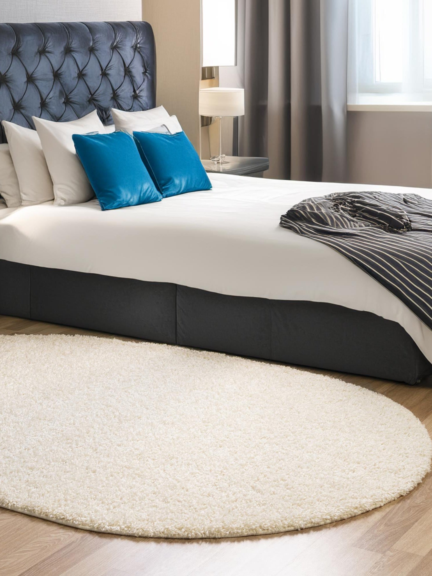 Snow White 7' 10 x 10' Solid Shag Oval Area Rug Thick Soft Touch Fluffy & Plush Shaggy Pile Durable Minimalist Carpet for Classic Interior Design for Sale at Rug Engine