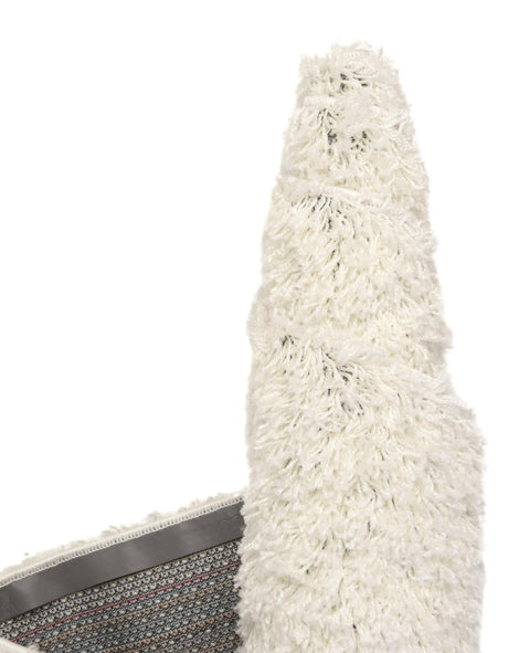 Snow White 7' 10 x 10' Solid Shag Oval Area Rug Thick Soft Touch Fluffy & Plush Shaggy Pile Durable Minimalist Carpet for Classic Interior Design for Sale at Rug Engine