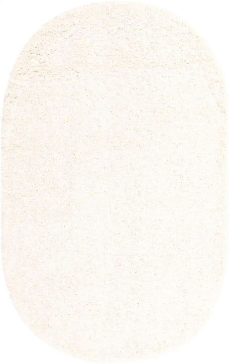 Snow White 5' 3 x 8' Solid Shag Oval Area Rug Thick Soft Touch Fluffy & Plush Shaggy Pile