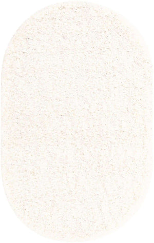 Snow White 3' 1 x 5' 3 Solid Shag Oval Area Rug Thick Soft Touch Fluffy & Plush Shaggy Pile