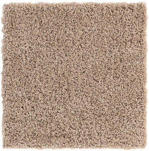 Taupe 3' 1 x 3' 1 Solid Shag Square Area Rug Thick Soft Touch Fluffy & Plush Shaggy Pile
