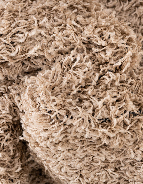 Taupe 6' 1 x 6' 1 Solid Shag Octagon Area Rug Thick Soft Touch Fluffy & Plush Shaggy Pile Durable Minimalist Carpet for Classic Interior Design for Sale at Rug Engine