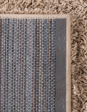 Taupe 4' 1 x 4' 1 Solid Shag Octagon Area Rug Thick Soft Touch Fluffy & Plush Shaggy Pile