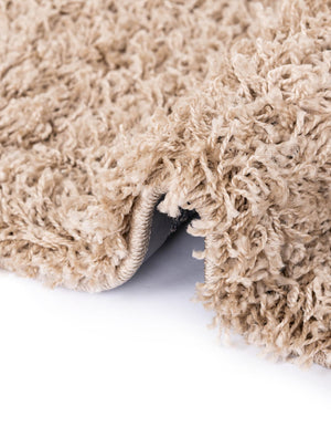 Taupe 4' 1 x 4' 1 Solid Shag Octagon Area Rug Thick Soft Touch Fluffy & Plush Shaggy Pile