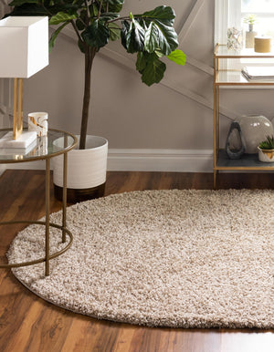 Taupe 5' 3 x 8' Solid Shag Oval Area Rug Thick Soft Touch Fluffy & Plush Shaggy Pile
