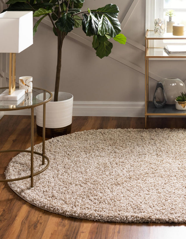 Taupe 5' 3 x 8' Solid Shag Oval Area Rug Thick Soft Touch Fluffy & Plush Shaggy Pile