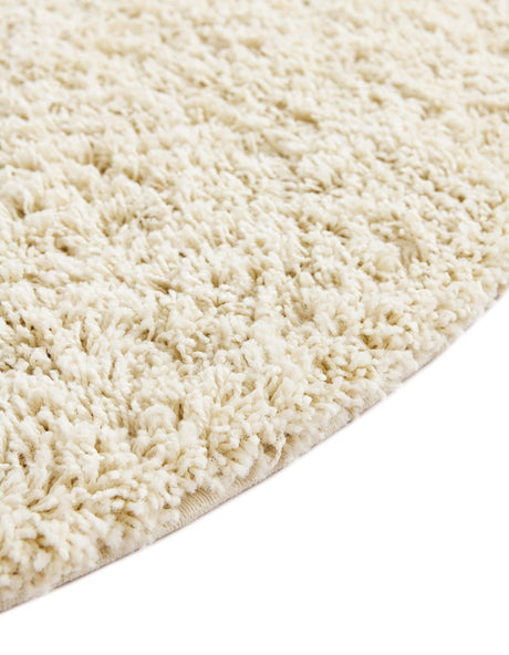 Pure Ivory 7' 10 x 10' Solid Shag Oval Area Rug Thick Soft Touch Fluffy & Plush Shaggy Pile Durable Minimalist Carpet for Classic Interior Design for Sale at Rug Engine