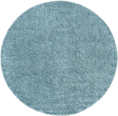 Light Slate Blue 7' 1 x 7' 1 Solid Shag Round Area Rug Thick Soft Touch Fluffy & Plush Shaggy Pile