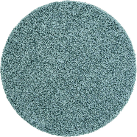 Light Slate Blue 5' 3 x 5' 3 Solid Shag Round Area Rug Thick Soft Touch Fluffy & Plush Shaggy Pile