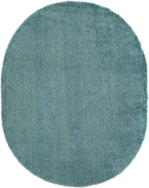 Light Slate Blue 7' 10 x 10' Solid Shag Oval Area Rug Thick Soft Touch Fluffy & Plush Shaggy Pile