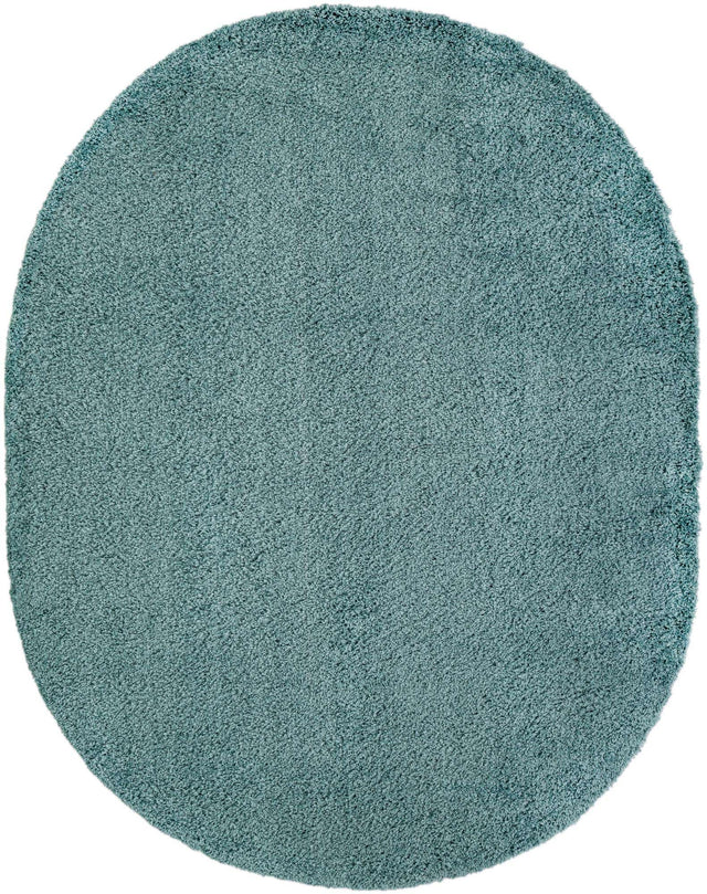 Light Slate Blue 7' 10 x 10' Solid Shag Oval Area Rug Thick Soft Touch Fluffy & Plush Shaggy Pile