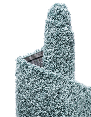 Light Slate Blue 7' 10 x 10' Solid Shag Oval Area Rug Thick Soft Touch Fluffy & Plush Shaggy Pile