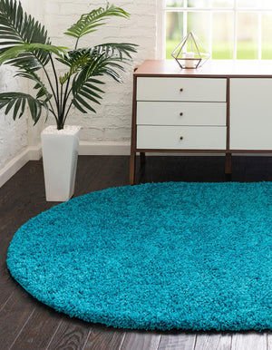 Turquoise 5' 3 x 8' Solid Shag Oval Area Rug Thick Soft Touch Fluffy & Plush Shaggy Pile
