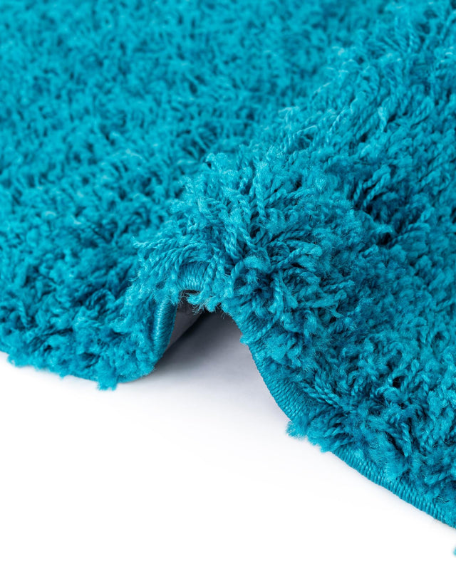 Turquoise 7' 10 x 10' Solid Shag Oval Area Rug Thick Soft Touch Fluffy & Plush Shaggy Pile