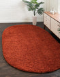 Terracotta 3' 1 x 5' 3 Solid Shag Oval Area Rug Thick Soft Touch Fluffy & Plush Shaggy Pile
