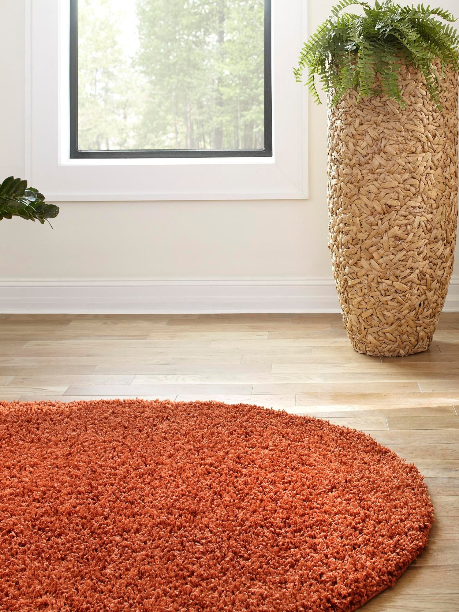 Terracotta 5' 3 x 8' Solid Shag Oval Area Rug Thick Soft Touch Fluffy & Plush Shaggy Pile Durable Minimalist Carpet for Classic Interior Design for Sale at Rug Engine