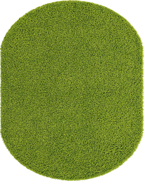 Grass Green 7' 10 x 10' Solid Shag Oval Area Rug Thick Soft Touch Fluffy & Plush Shaggy Pile
