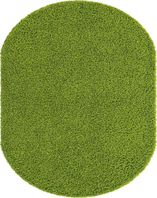 Grass Green 7' 10 x 10' Solid Shag Oval Area Rug Thick Soft Touch Fluffy & Plush Shaggy Pile