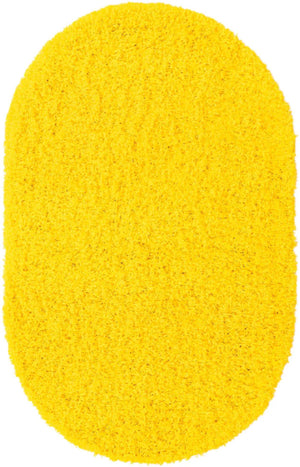 Tuscan Sun Yellow 3' 1 x 5' 3 Solid Shag Oval Area Rug Thick Soft Touch Fluffy & Plush Shaggy Pile