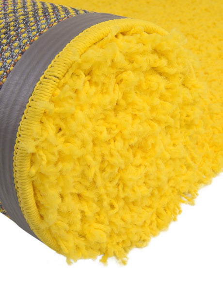 Tuscan Sun Yellow 3' 1 x 5' 3 Solid Shag Oval Area Rug Thick Soft Touch Fluffy & Plush Shaggy Pile Durable Minimalist Carpet for Classic Interior Design for Sale at Rug Engine