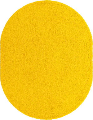 Tuscan Sun Yellow 7' 10 x 10' Solid Shag Oval Area Rug Thick Soft Touch Fluffy & Plush Shaggy Pile