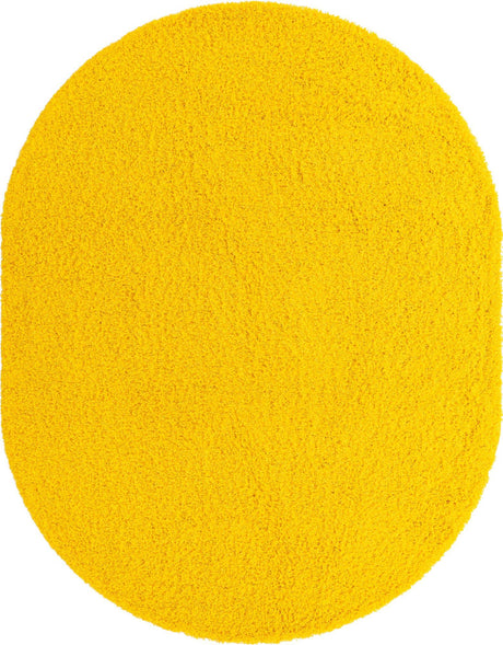 Tuscan Sun Yellow 7' 10 x 10' Solid Shag Oval Area Rug Thick Soft Touch Fluffy & Plush Shaggy Pile