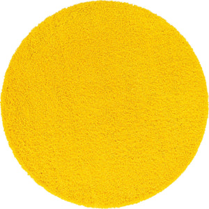 Tuscan Sun Yellow 7' 1 x 7' 1 Solid Shag Round Area Rug Thick Soft Touch Fluffy & Plush Shaggy Pile