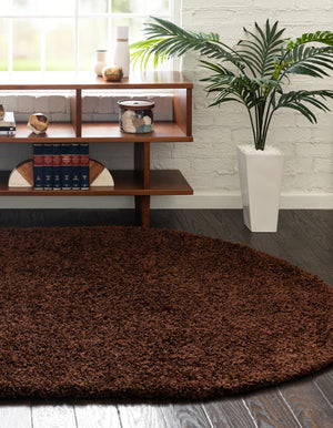 Chocolate Brown 5' 3 x 8' Solid Shag Oval Area Rug Thick Soft Touch Fluffy & Plush Shaggy Pile