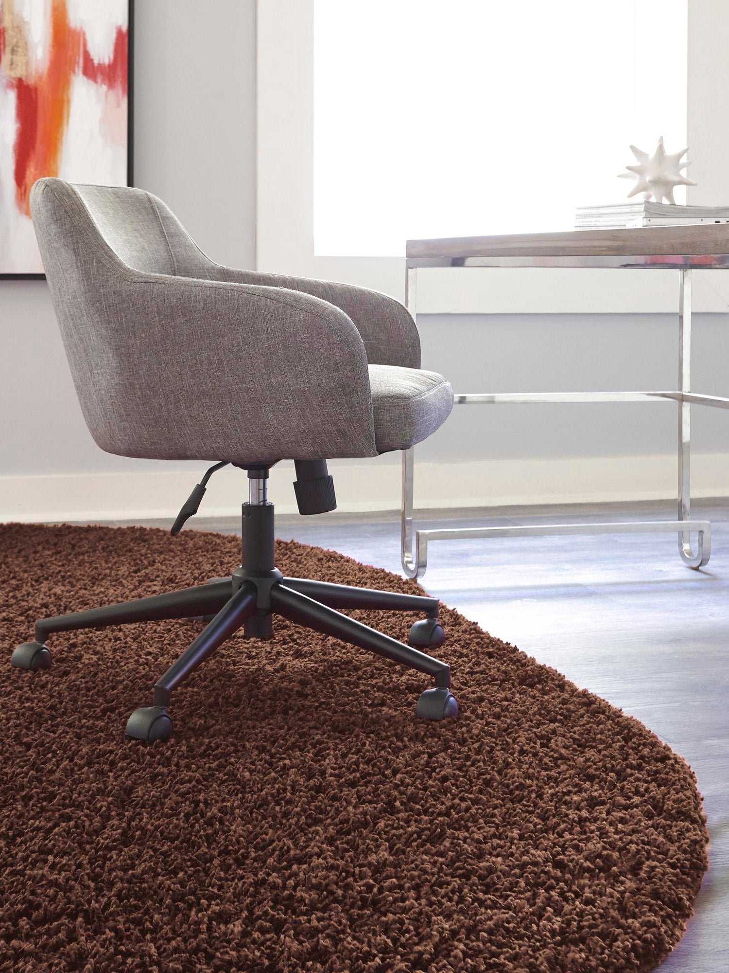 Chocolate Brown 5' 3 x 8' Solid Shag Oval Area Rug Thick Soft Touch Fluffy & Plush Shaggy Pile Durable Minimalist Carpet for Classic Interior Design for Sale at Rug Engine