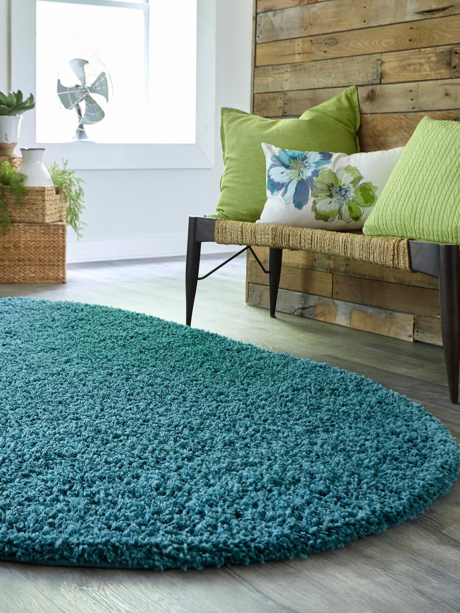 Deep Aqua Blue 3' 1 x 5' 3 Solid Shag Oval Area Rug Thick Soft Touch Fluffy & Plush Shaggy Pile Durable Minimalist Carpet for Classic Interior Design for Sale at Rug Engine
