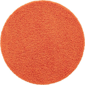 Tiger Orange 3' 1 x 3' 1 Solid Shag Round Area Rug Thick Soft Touch Fluffy & Plush Shaggy Pile