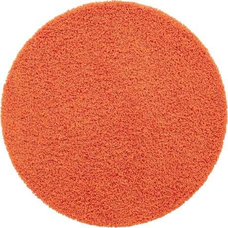 Tiger Orange 3' 1 x 3' 1 Solid Shag Round Area Rug Thick Soft Touch Fluffy & Plush Shaggy Pile
