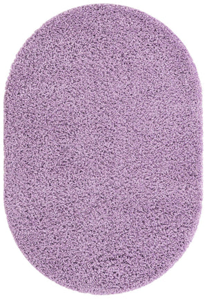 Lilac 3' 3 x 5' 3 Solid Shag Oval Rug