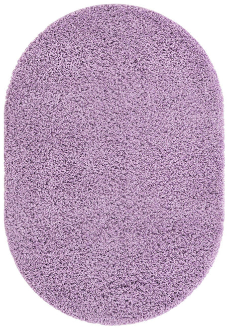 Lilac 3' 3 x 5' 3 Solid Shag Oval Rug