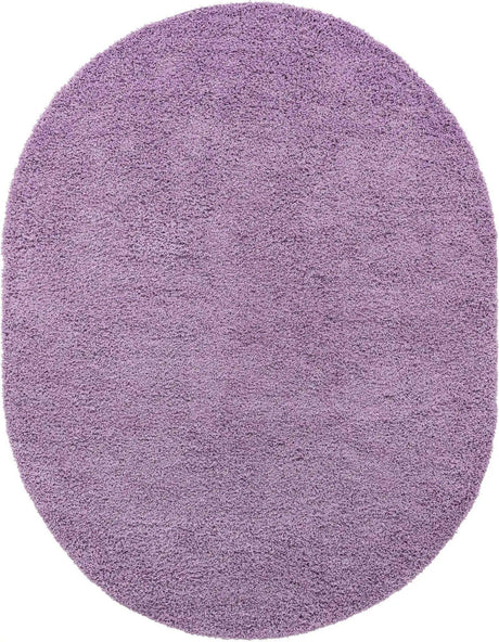 Lilac 7' 10 x 10' Solid Shag Oval Area Rug Thick Soft Touch Fluffy & Plush Shaggy Pile