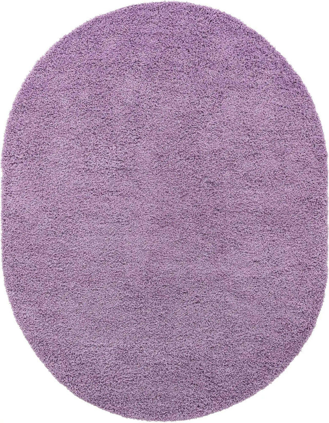 Lilac 7' 10 x 10' Solid Shag Oval Area Rug Thick Soft Touch Fluffy & Plush Shaggy Pile