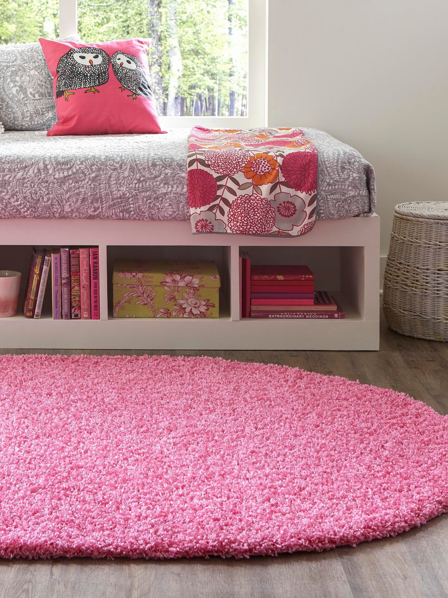 Taffy Pink 5' 3 x 8' Solid Shag Oval Area Rug Thick Soft Touch Fluffy & Plush Shaggy Pile Durable Minimalist Carpet for Classic Interior Design for Sale at Rug Engine