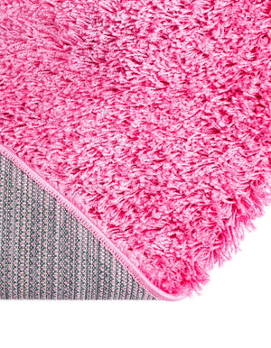 Taffy Pink 5' 3 x 8' Solid Shag Oval Area Rug Thick Soft Touch Fluffy & Plush Shaggy Pile