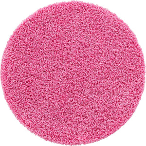 Taffy Pink 3' 1 x 3' 1 Solid Shag Round Area Rug Thick Soft Touch Fluffy & Plush Shaggy Pile
