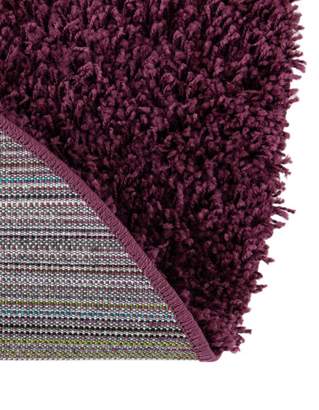 Eggplant Purple 7' 10 x 10' Solid Shag Oval Area Rug Thick Soft Touch Fluffy & Plush Shaggy Pile Durable Minimalist Carpet for Classic Interior Design for Sale at Rug Engine