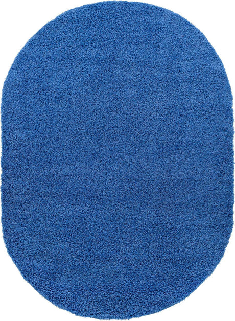 Periwinkle Blue 7' 10 x 10' Solid Shag Oval Area Rug Thick Soft Touch Fluffy & Plush Shaggy Pile