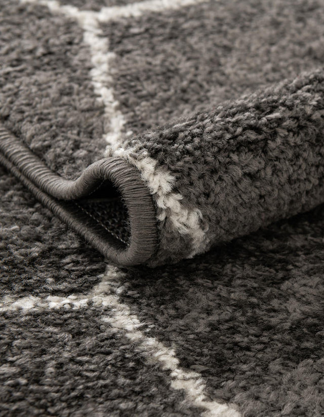 Dark Gray 5' 3 x 5' 3 Trellis Frieze Octagon Area Rug Geometric Modern Unique Stain Resistant Easy Clean Carpet for Living, Dining, Bedrooms, Office for Sale at Rug Engine