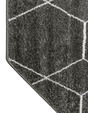 Dark Gray 5' 3 x 5' 3 Trellis Frieze Octagon Area Rug Geometric Modern Unique Stain Resistant Easy Clean Carpet for Living, Dining, Bedrooms, Office for Sale at Rug Engine